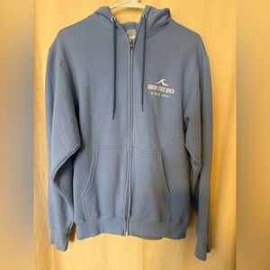 Doheny State Beach Hoodie, Men’s size Small Light Blue Full Zip Hoodie